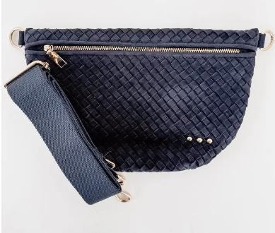Suede Westlyn Woven Bum Bag navy|6413