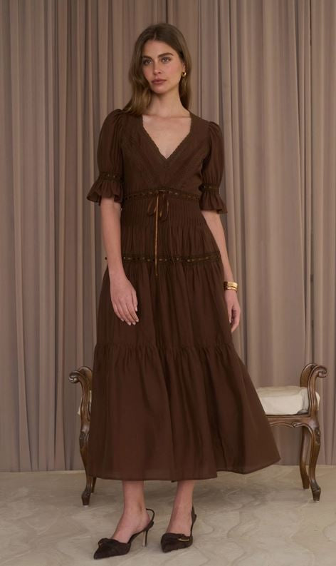 Tiered Lace Trim Dress