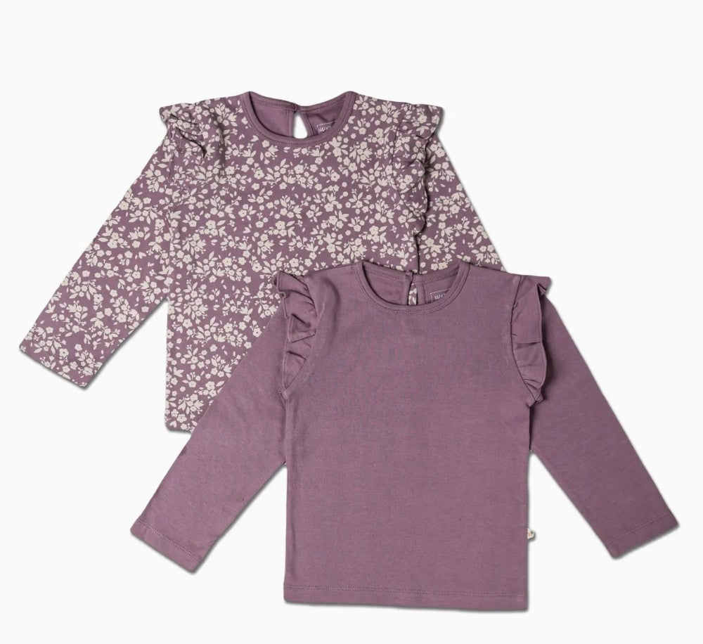 Organic Ruffle Long Sleeve - Thistle|6523