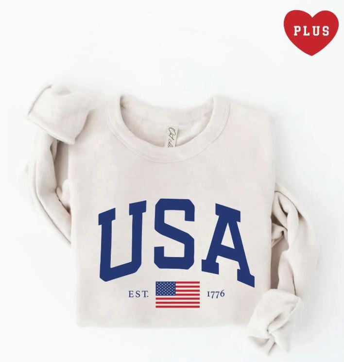 USA Est.1776 Graphic Sweatshirt- White|5917