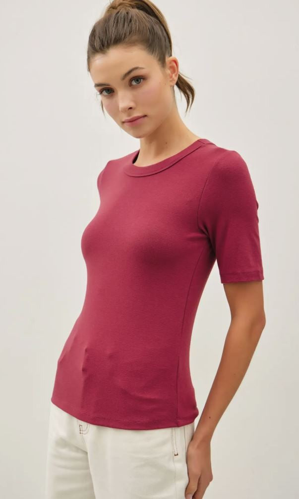 Ultra Soft Short Sleeve- Burgundy|6220