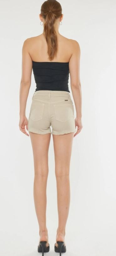 High Rise SHORTS- beige|7792