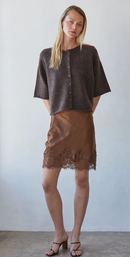 Spandex Satin Mini Skirt|8281