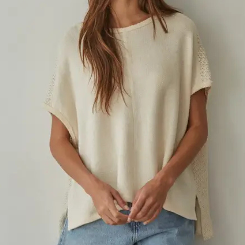 Knit Cotton Round Neck Short Sleeve|6443