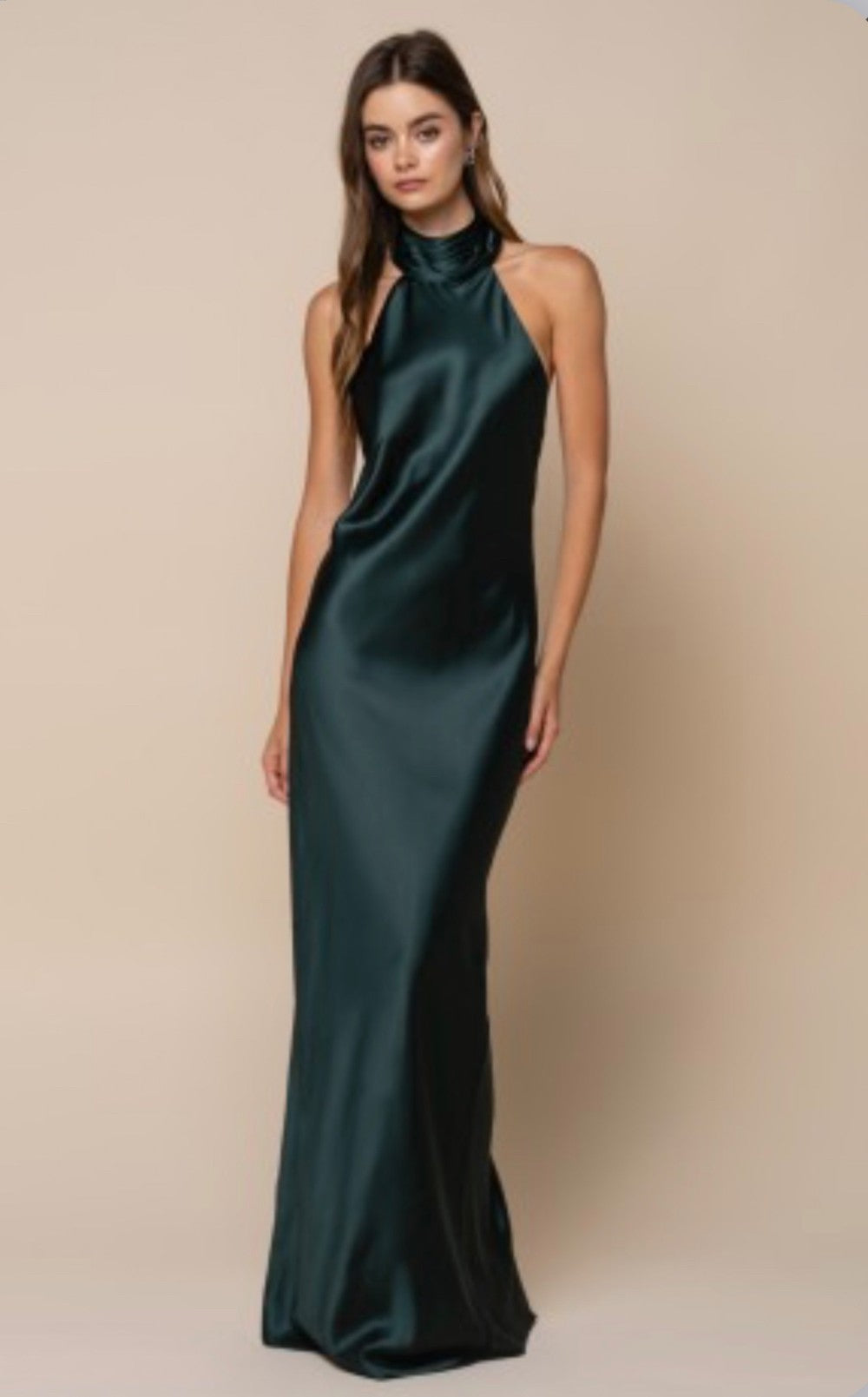 Hunter green maxi dress|8406