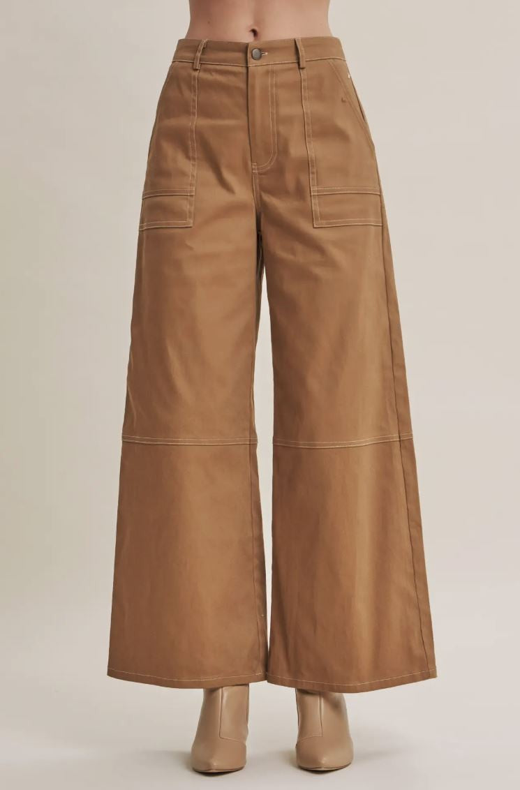 Brown Twill Cargo Pants|8382