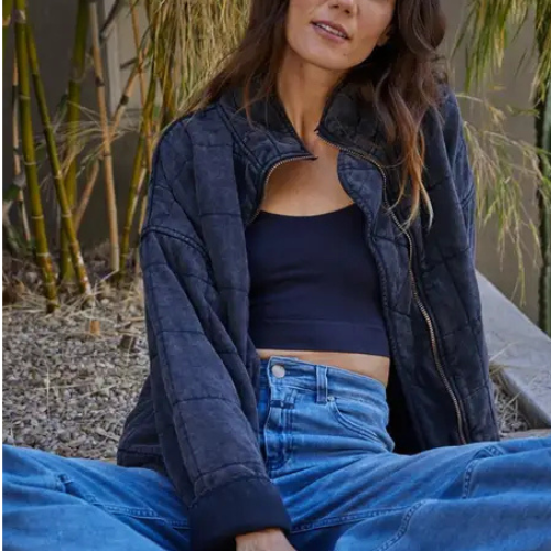 Quilted Knit Mineral Washed Jacket|6451