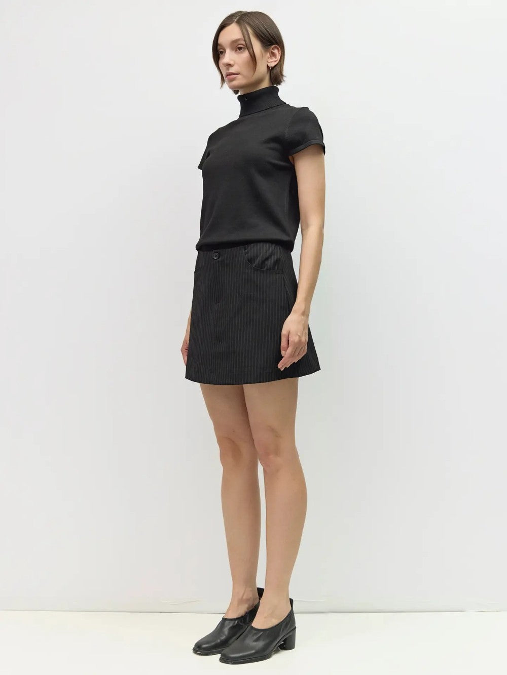 Pinstripe Mini Skirt|8018