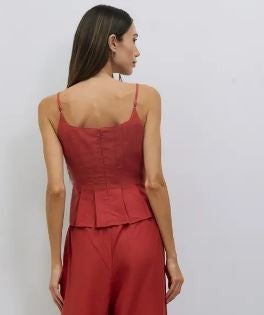 Pleated Linen Tank|7180