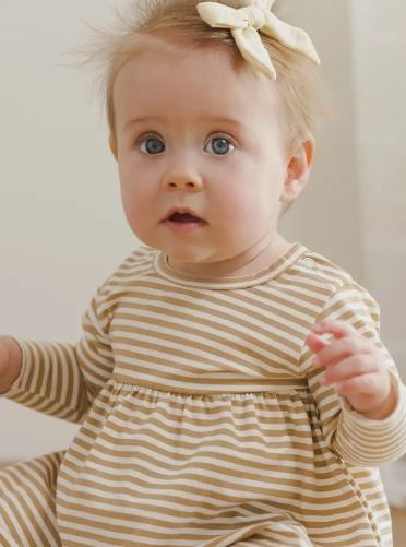 Long Sleeve Baby Dress Honey Stripe|7329