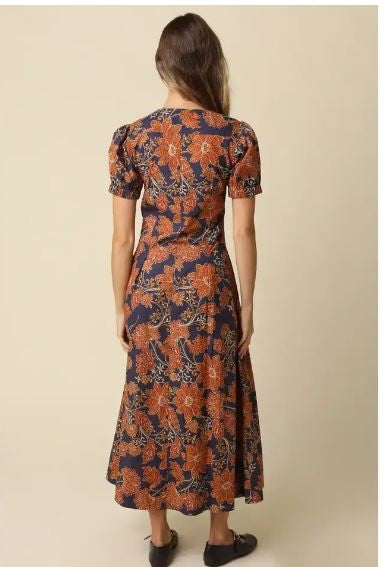 Hallie Floral V-Neck Maxi Dress|8381