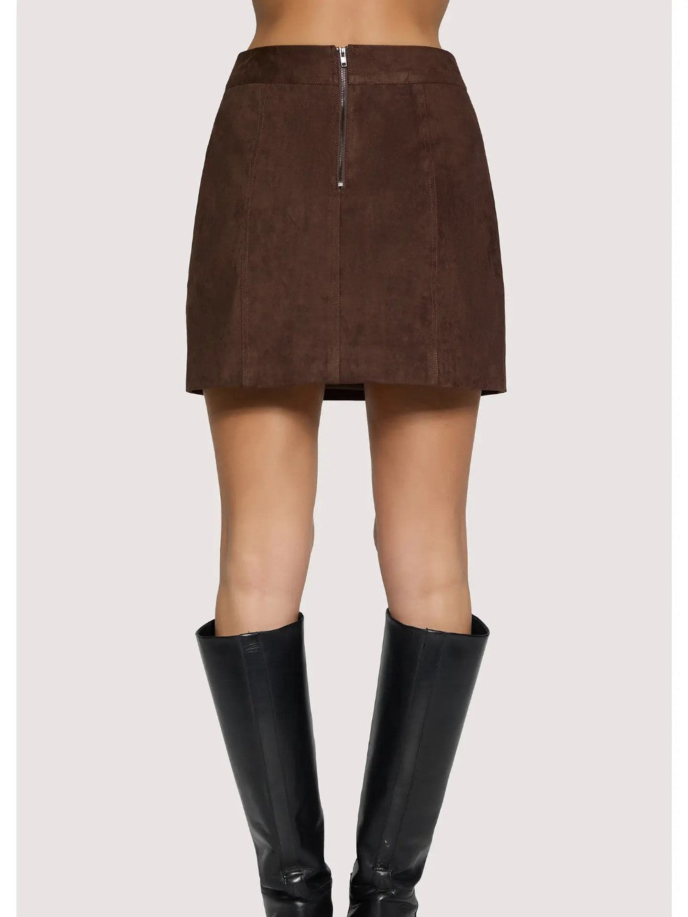 Modern Brown Mini Skirt|7994