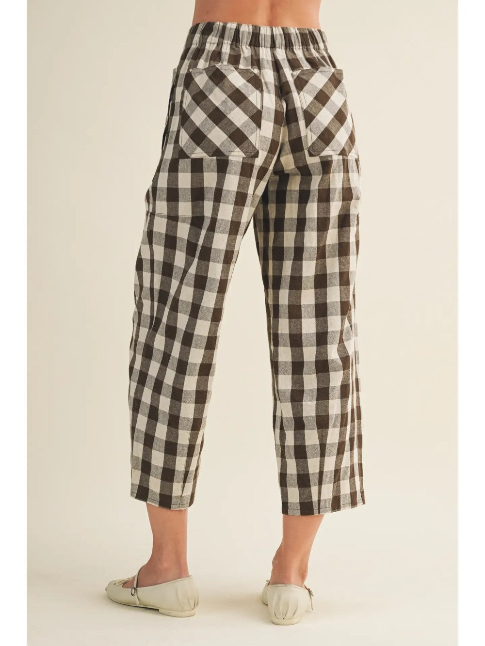 Patch Pocket Gingham Trousers|8083
