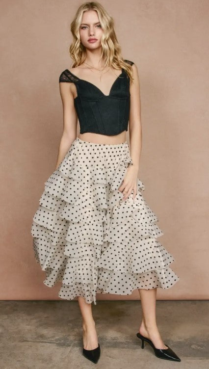 Polka Flora Fit and Flare Mini Dress|7345