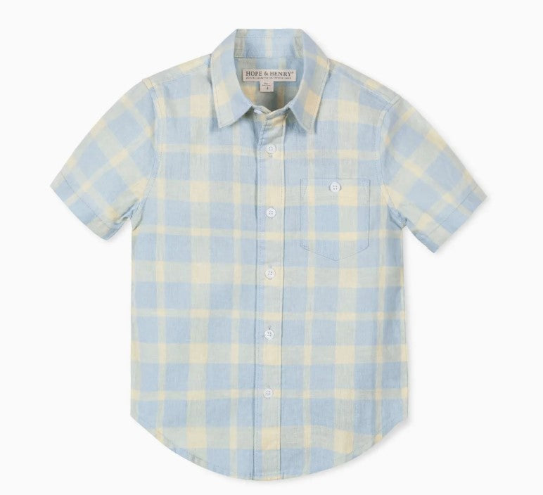 Linen PLAID Sleeve Shirt|7388