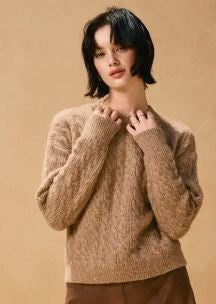 Cable Knit Crew Neck Sweater|6168