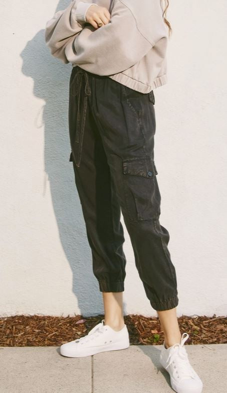 Washed Cargo Joggers acid black|6180