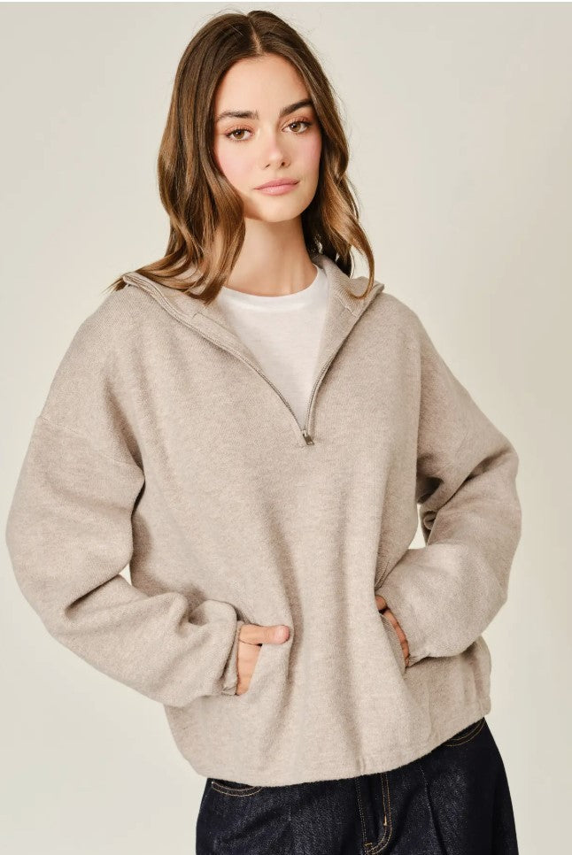Zip Up Pullover Sweater|8159
