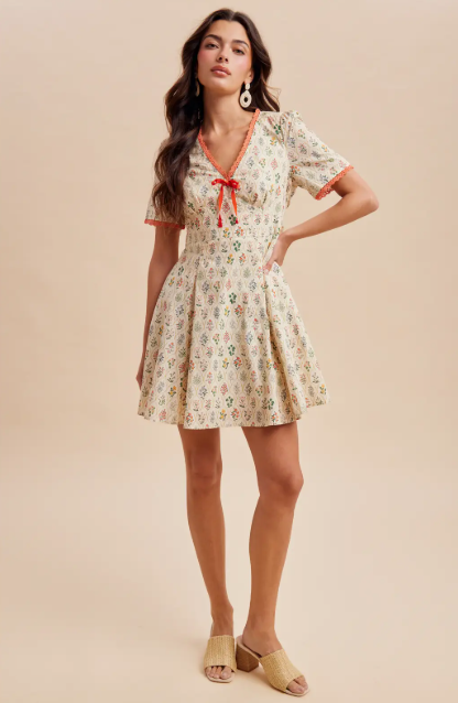 Wildflower Mini Dress w Pockets|7491