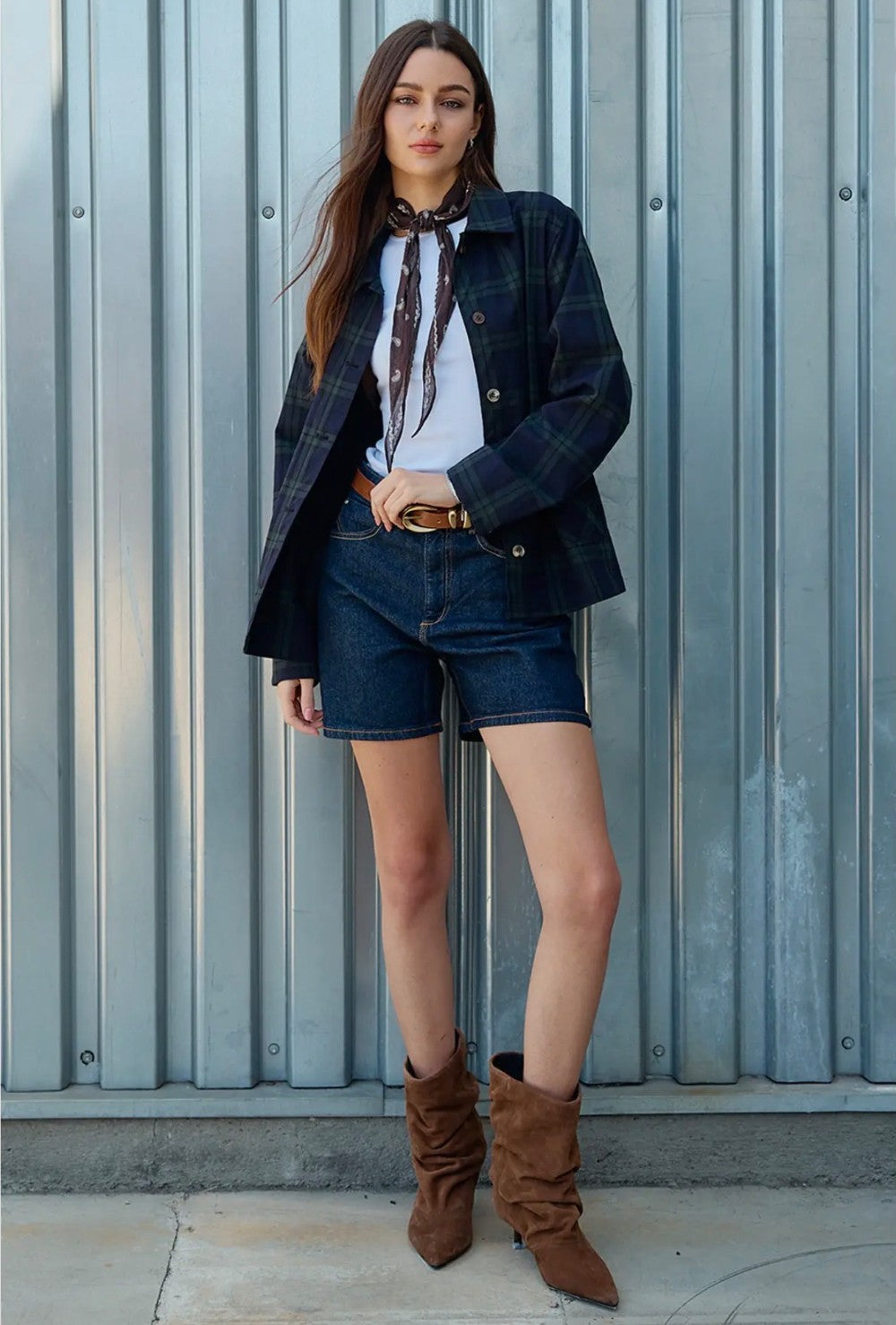 Navy plaid jacket|8232
