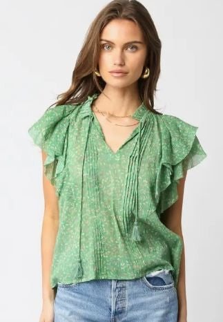 Blake Ruffled Shirt green|7634