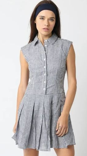 Delaney Dress blue check|7635