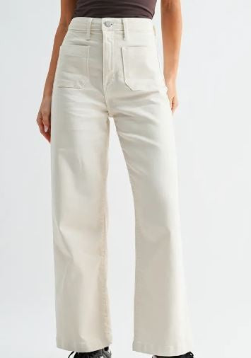 Cream - Patch Pocket Wide Leg|7649