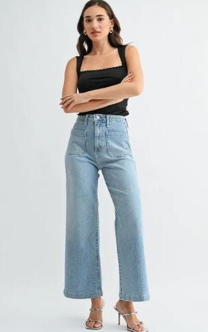 Patch Pocket Wide Leg|7651