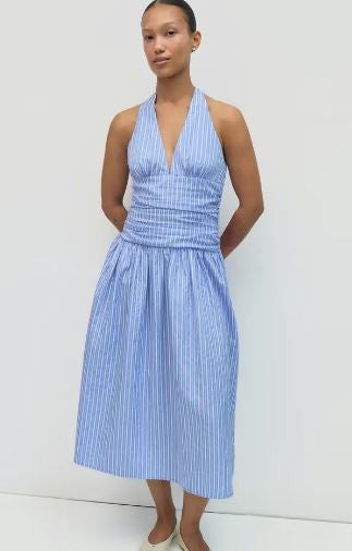 Striped Halter dress|7666