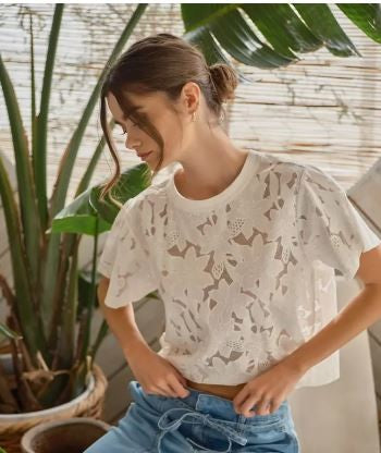Lace Floral T Shirts|7733