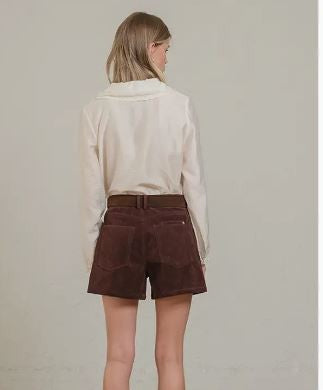 Suede High-Rise Shorts|7765