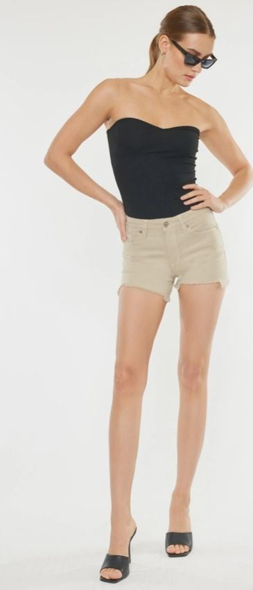 High Rise SHORTS- beige|7791