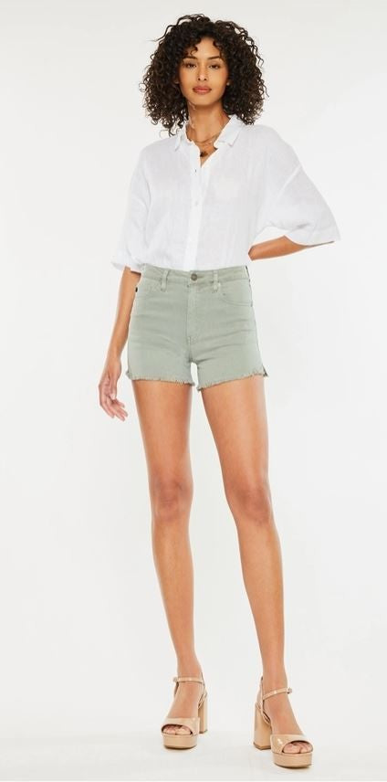 High rise shorts Olive|7793