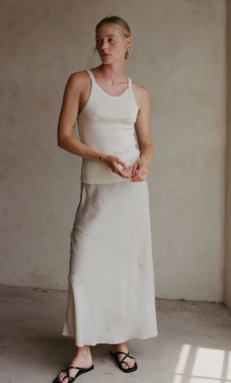 Lyocell Skirt with Side Zipper|7804