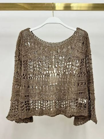 Crochet Long Sleeve Top|7840