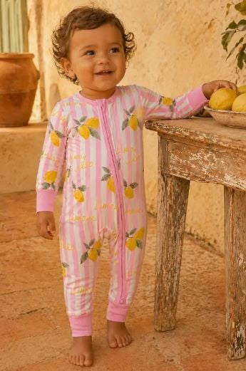 2-Way Zip Romper, Lemon Amore|7950