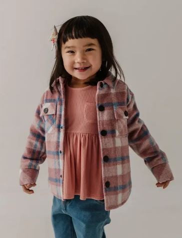 Kid's Hooded Shacket PINK|8114
