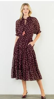 Polka Dot Tiered Dress|8165