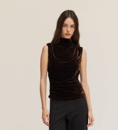 Mock Velvet  Top|8224