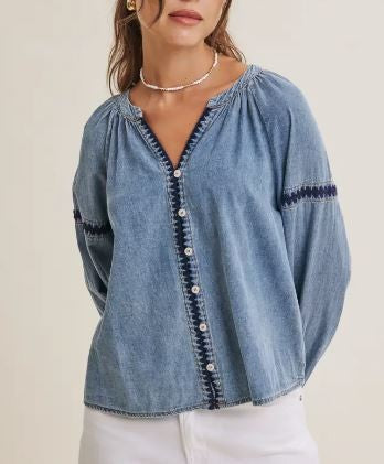 Embroidered Blouse Top|8270