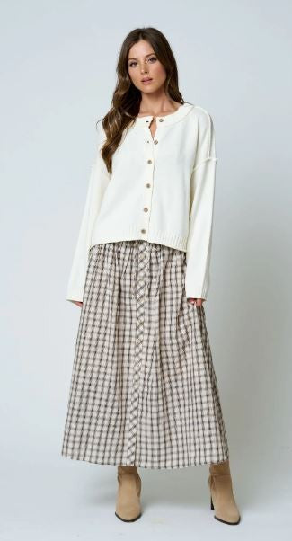 gingham skirt|8288