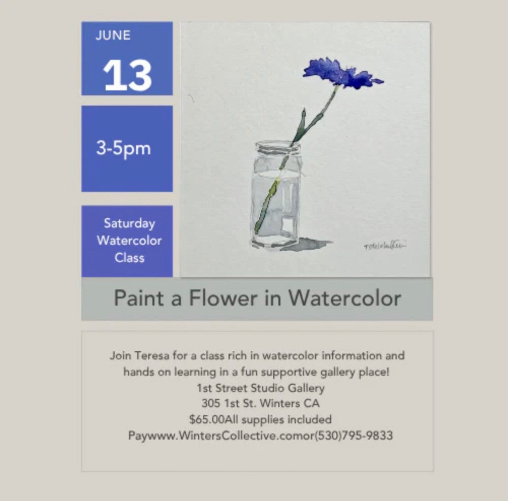 Blue Flower Watercolor Class|7895