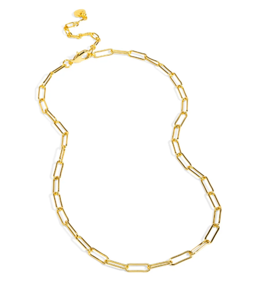 Gold Plated Slim Paperclip Necklace|8426