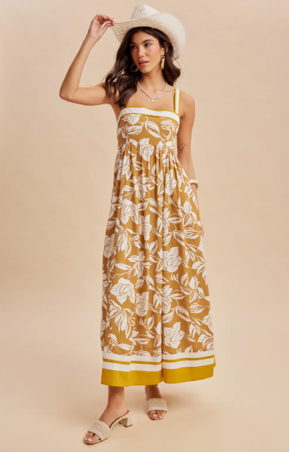 Golden Hour Piped Resort Dress|7478