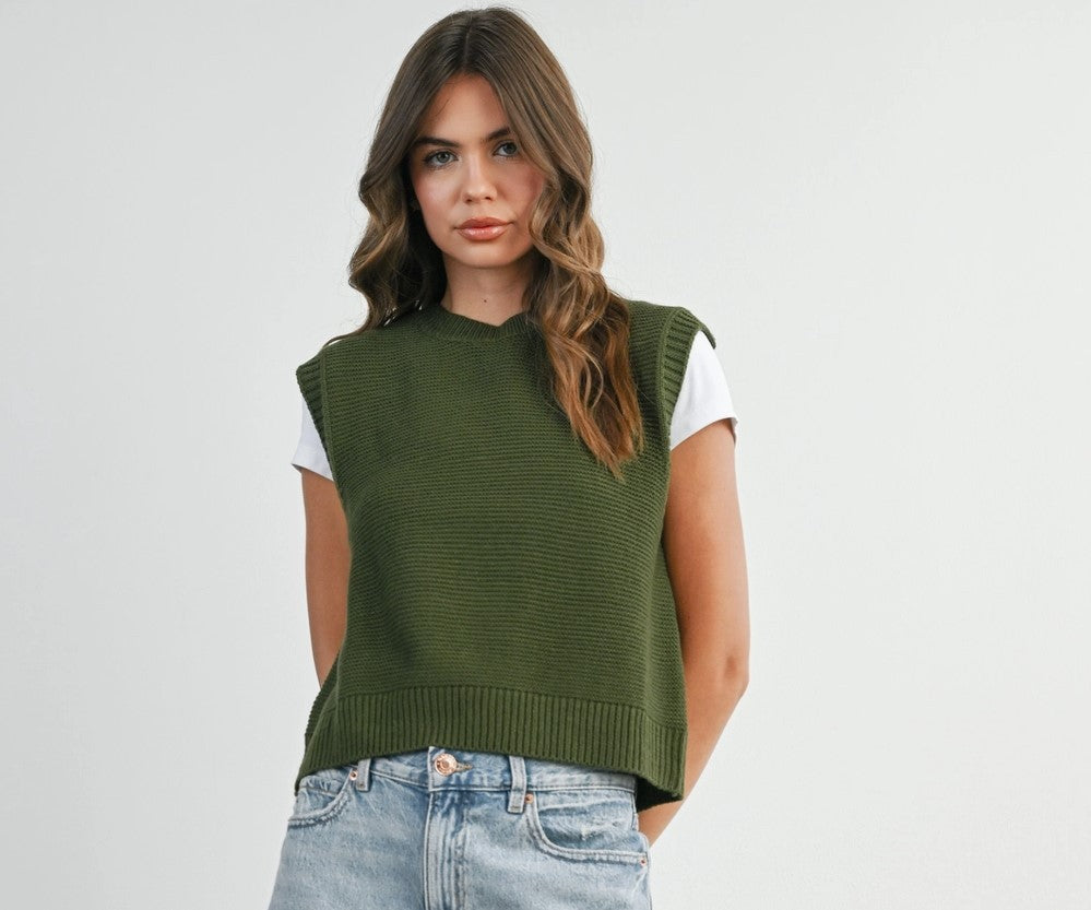 green vest sweater|8134