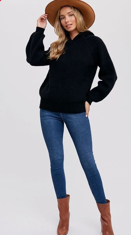 Sweater Hoodie black|6204