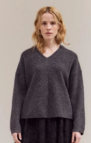 V-Neck Sweater charcoal|6275
