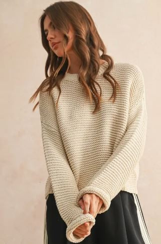 Round Neck Sweater Knitted Top|6282