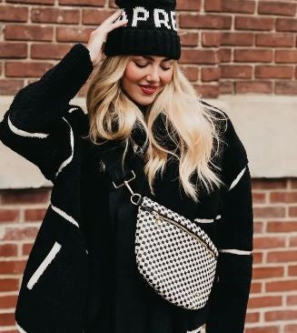 Westlyn Woven Bum Bag checkered black|6416