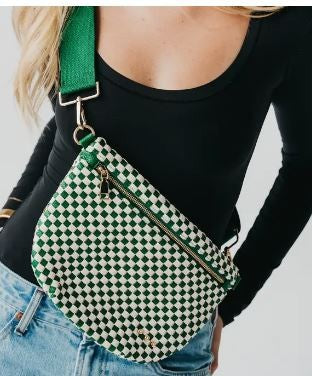 Westlyn Woven Bum Bag emerald checker|6418